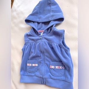 💥4/$20💥12M Carter's Soft Sleeveless Microfleece Hoodie Vest, Full Zip, Blue